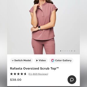 Figs Rafaela oversized Scrub Top in mauve size Small